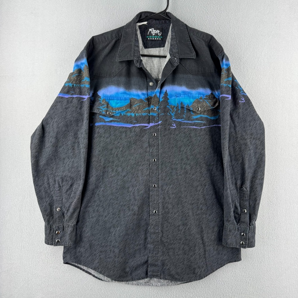 Vintage Roper Western Shirt Mens‎ XL Western Pearl Snap Button Up Made in USA